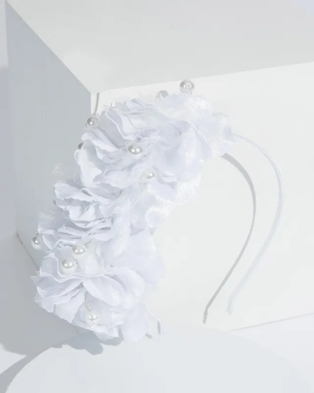 White Flower And Pearl Fascinator sold by Collete Hayman