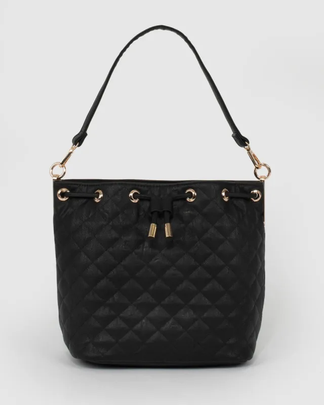 Black Ana Quilt Bucket Bag sold by Collete Hayman