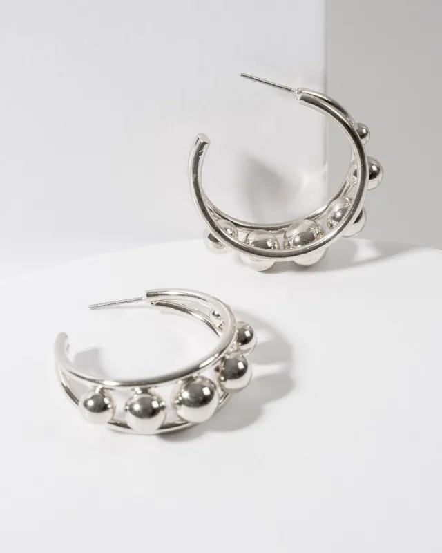 Silver Multi Sphere Hoop Earrings sold by Collete Hayman