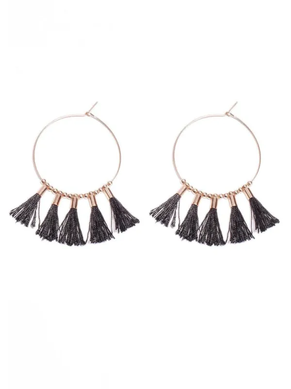 Tassel Hoop 45mm Hoop Earrings sold by Collete Hayman