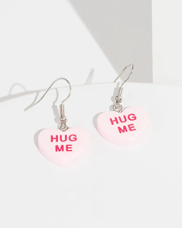 Pink Hug Me Heart Earrings sold by Collete Hayman