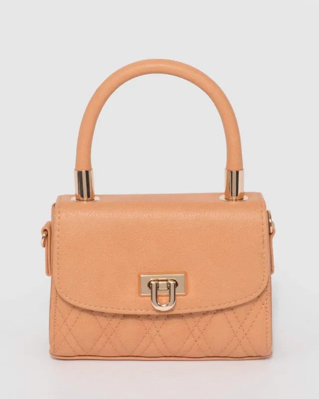 Caramel Kiki Diamond Quilt Mini Bag sold by Collete Hayman