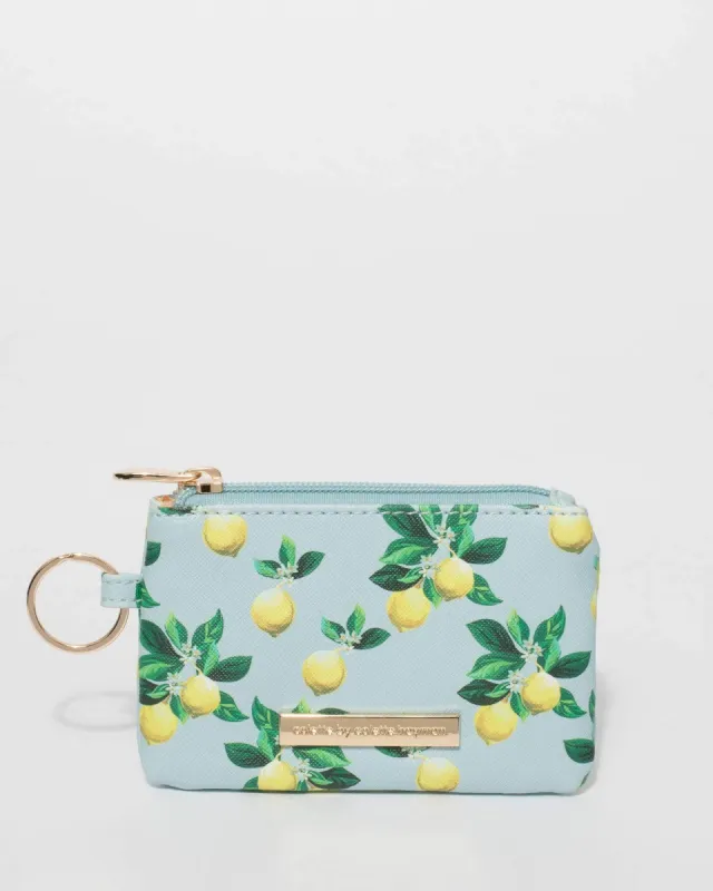 Lemon Print Keyring Purse made by Collete Hayman