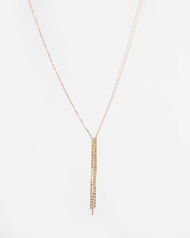 Gold Metal Lariat Chain Necklace sold by Collete Hayman