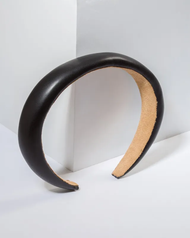 Black Plain Leather Look Headband sold by Collete Hayman