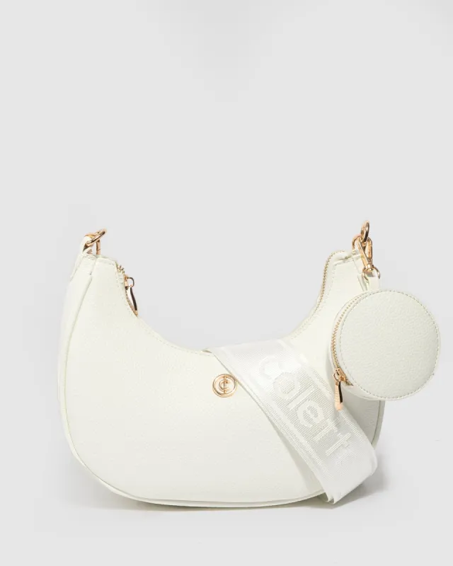 White Flavia Webbing Crossbody Bag sold by Collete Hayman