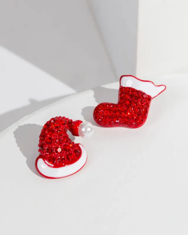Red Santa Hat And Stocking Earrings sold by Collete Hayman