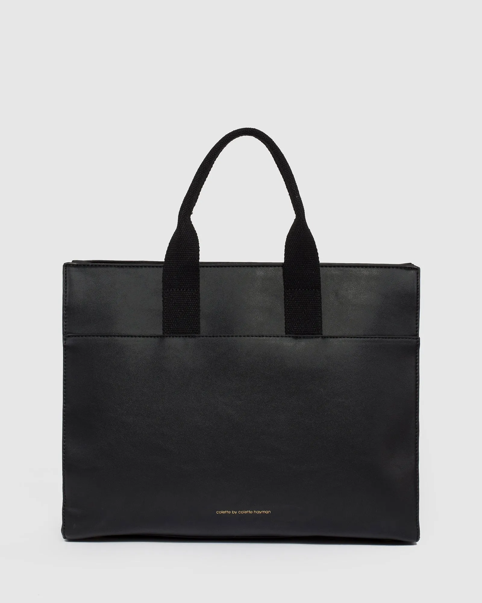 Black Bonnie Square Tech Tote Bag sold by Collete Hayman