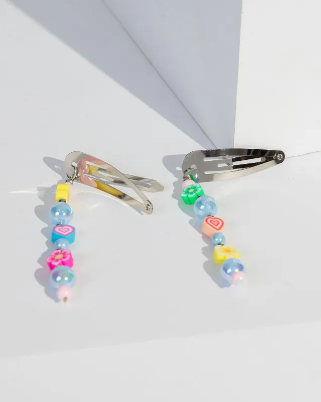 Multi Colour Charm Drop Detail Hair Clip Pack sold by Collete Hayman