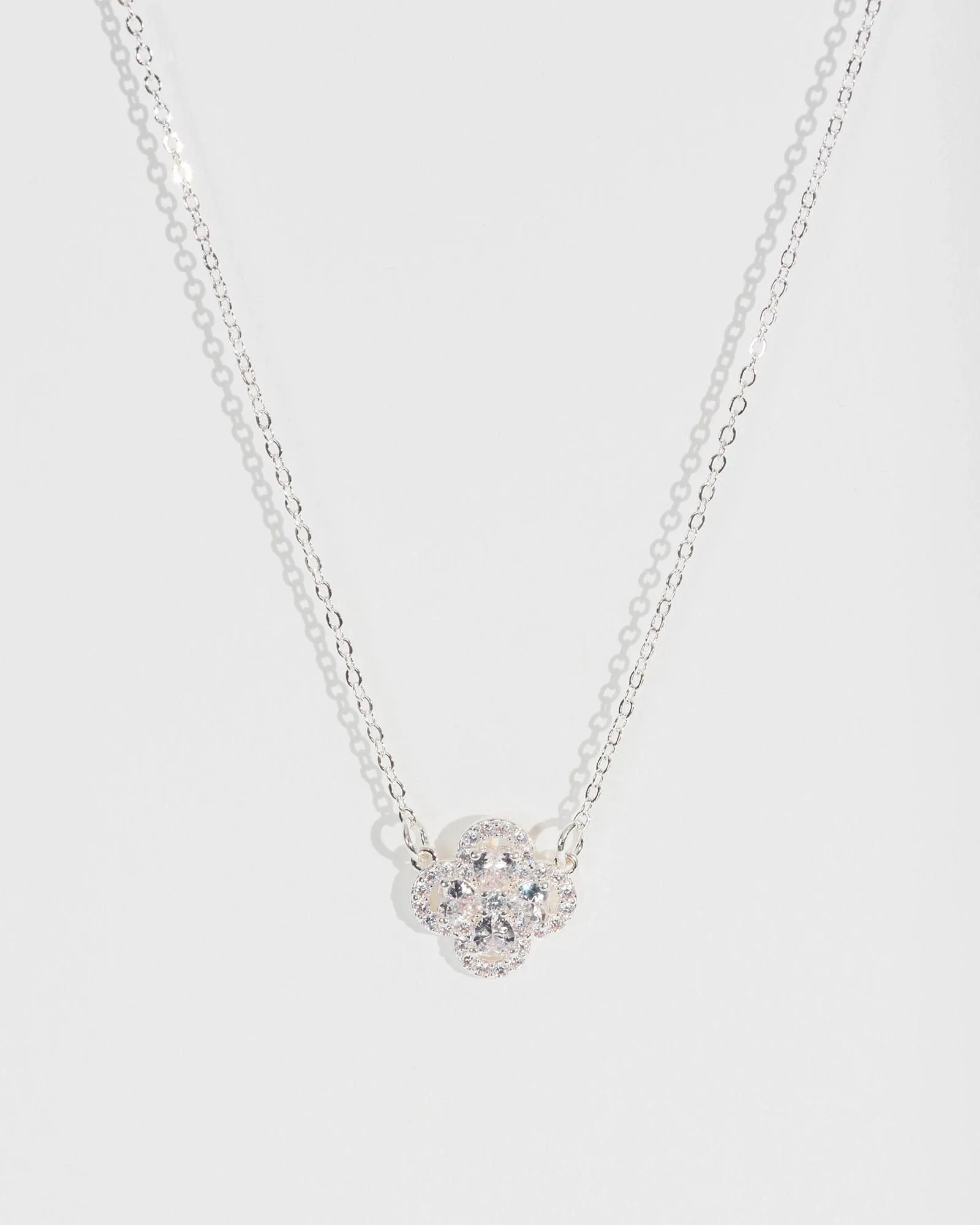 Crystal Clover Cubic Zirconia Necklace sold by Collete Hayman product image thumbnail 2