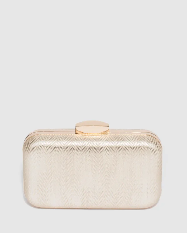 Gold Penelope Hardcase Clutch Bag sold by Collete Hayman