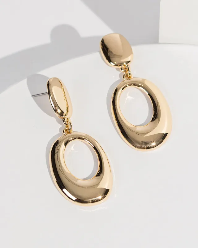 Gold Oval Drop Earrings sold by Collete Hayman