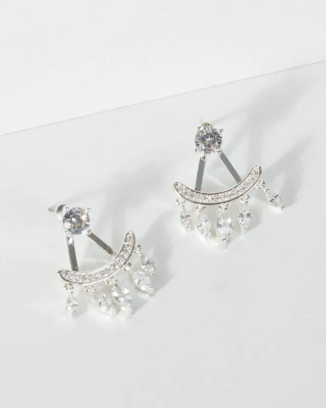 Silver Chandelier Front Back Earrings made by Collete Hayman