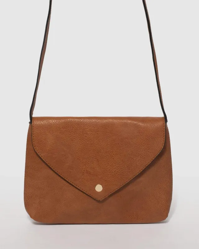 Tan Selena Envelope Crossbody Bag sold by Collete Hayman