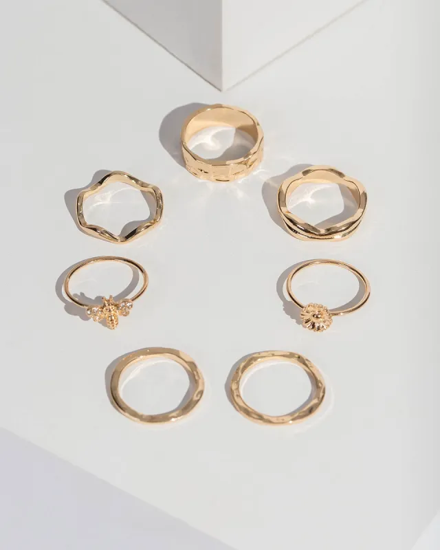 Gold Bee Honeycomb Ring Pack sold by Collete Hayman