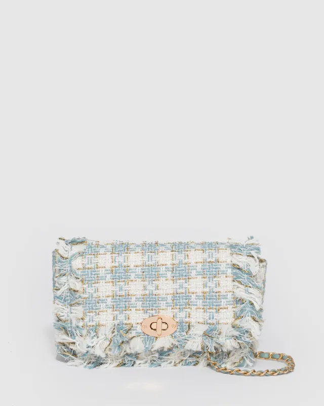 Blue Eboni Quilted Crossbody Bag sold by Collete Hayman