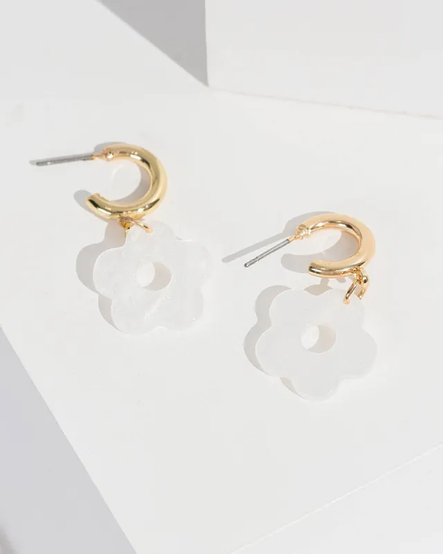 Pearl Daisy Huggie Hoop Earrings sold by Collete Hayman