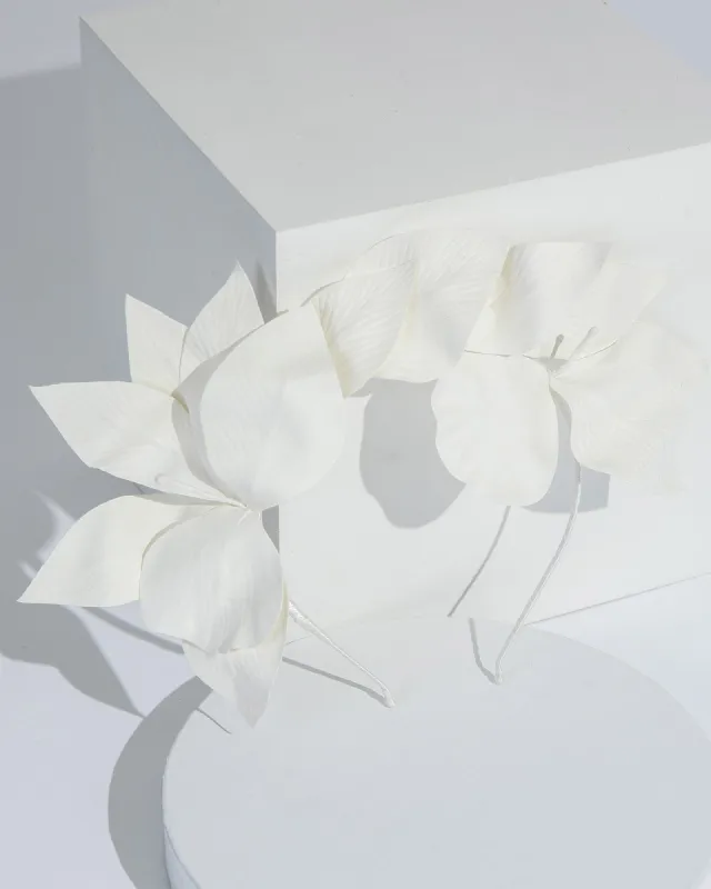 White Leaf Detail Fascinator sold by Collete Hayman