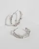 Silver Leaf Detail Hoop Earrings sold by Collete Hayman