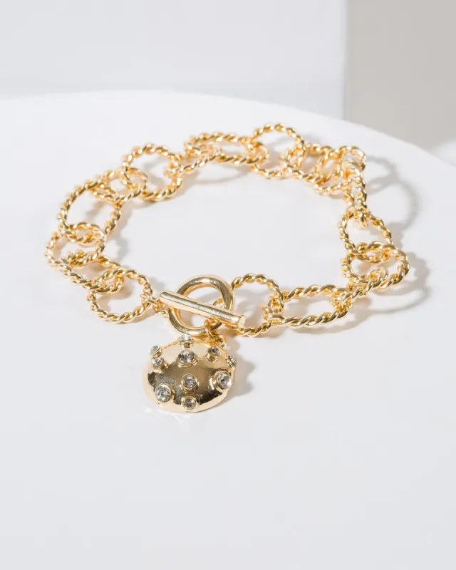 Gold Chunky Twisted Chain Bracelet sold by Collete Hayman