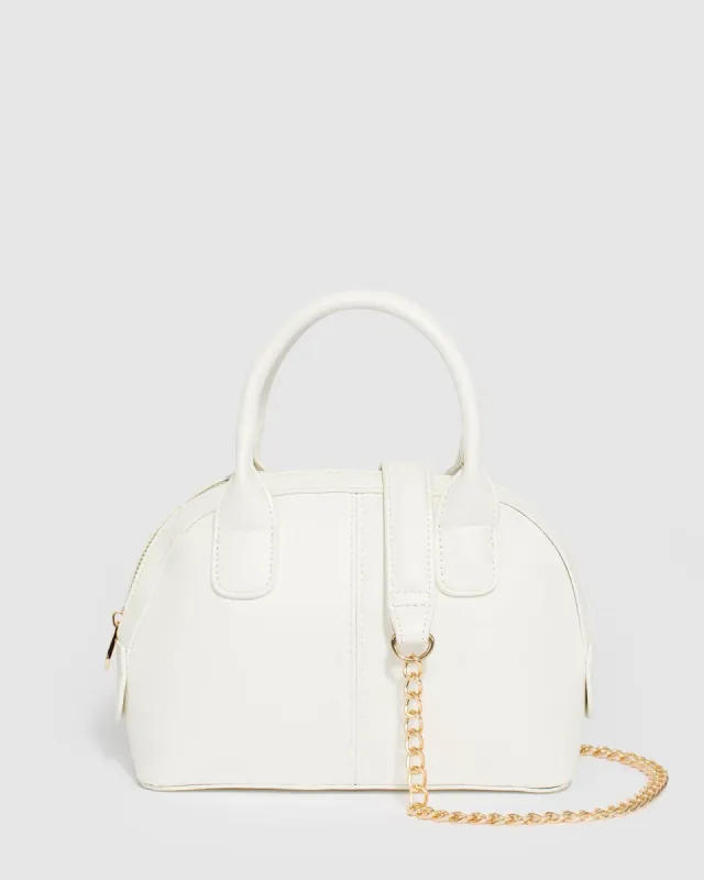 White Kenzie Bowler Mini Bag sold by Collete Hayman