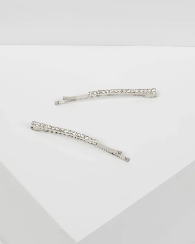 Silver Fine Diamante Hair Pin Pack sold by Collete Hayman