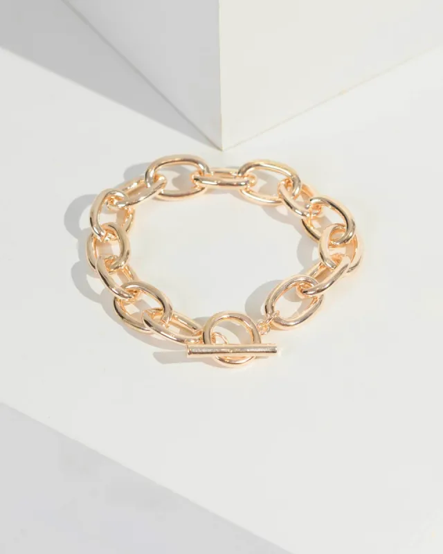 Gold Chunky Round Line Bracelet sold by Collete Hayman