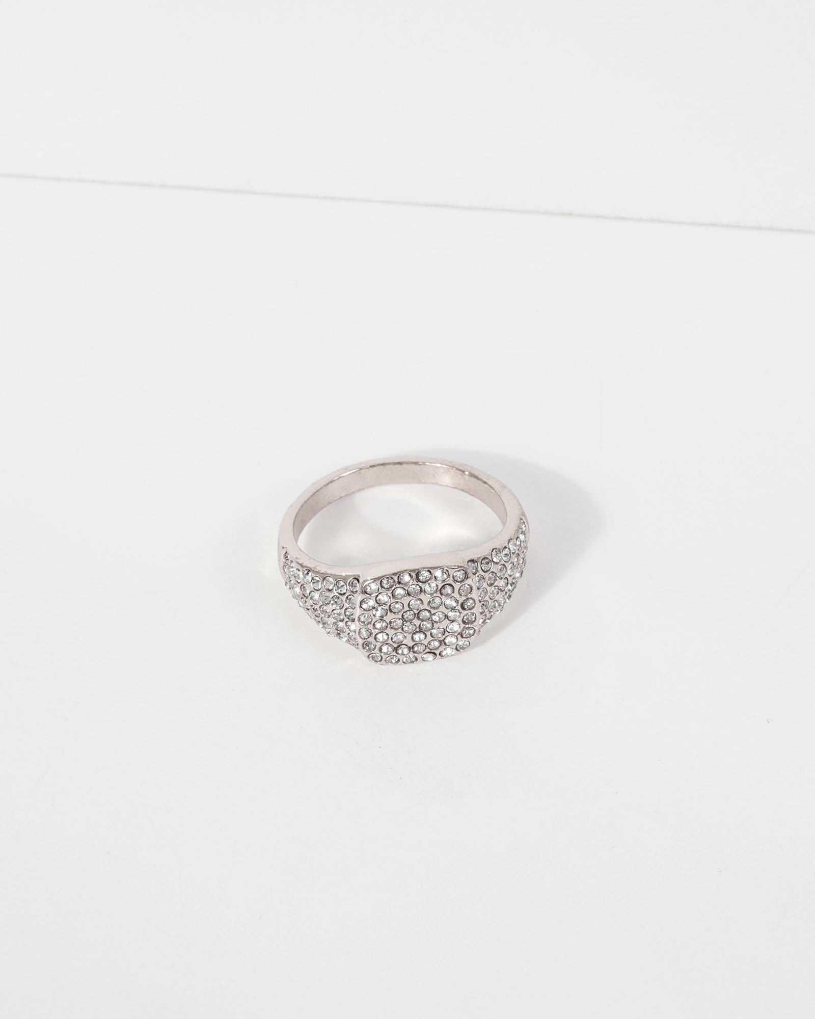 Silver Pave Square Band Ring sold by Collete Hayman