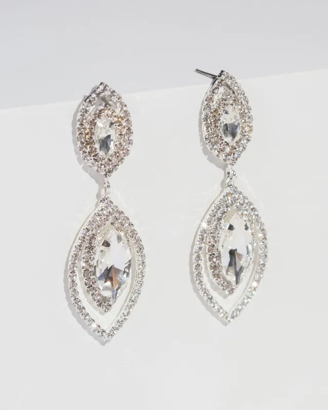 Crystal Ellipse Double Drop Earrings sold by Collete Hayman