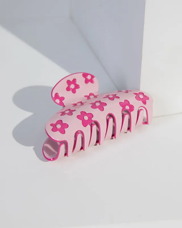 Pink Flower Print Detail Claw Clip sold by Collete Hayman