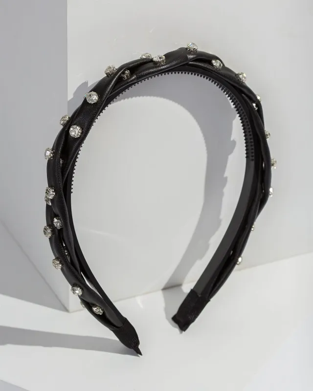 Black Crystal Detail Twist Headband sold by Collete Hayman