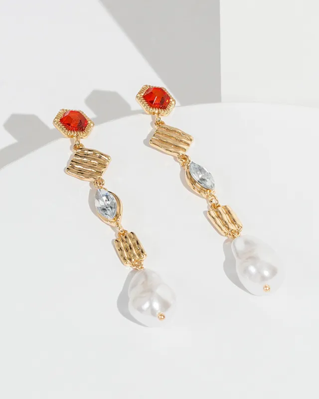 Brown Metal Drop Earrings sold by Collete Hayman