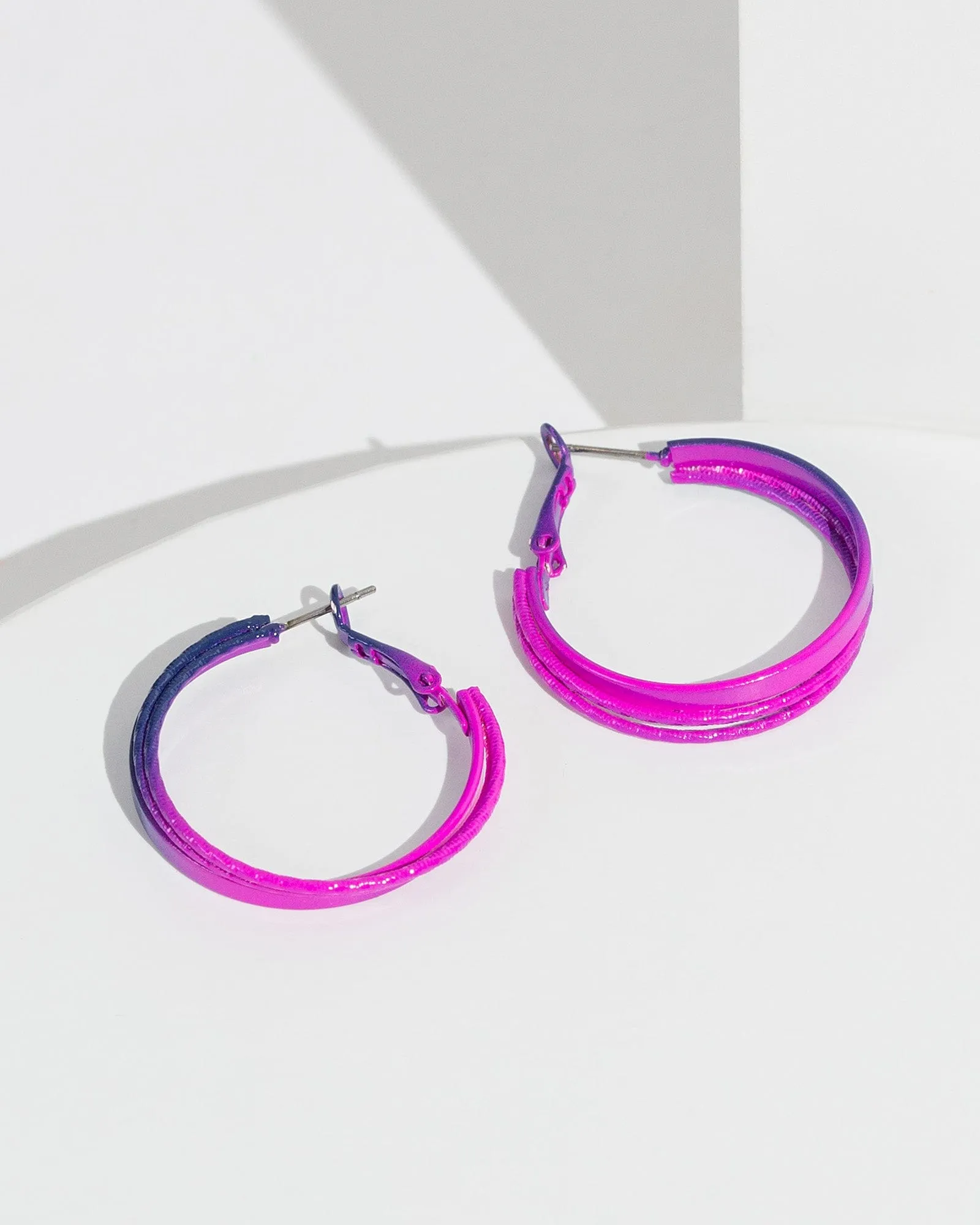 Purple Metallic Hoop Earrings sold by Collete Hayman product image thumbnail 2
