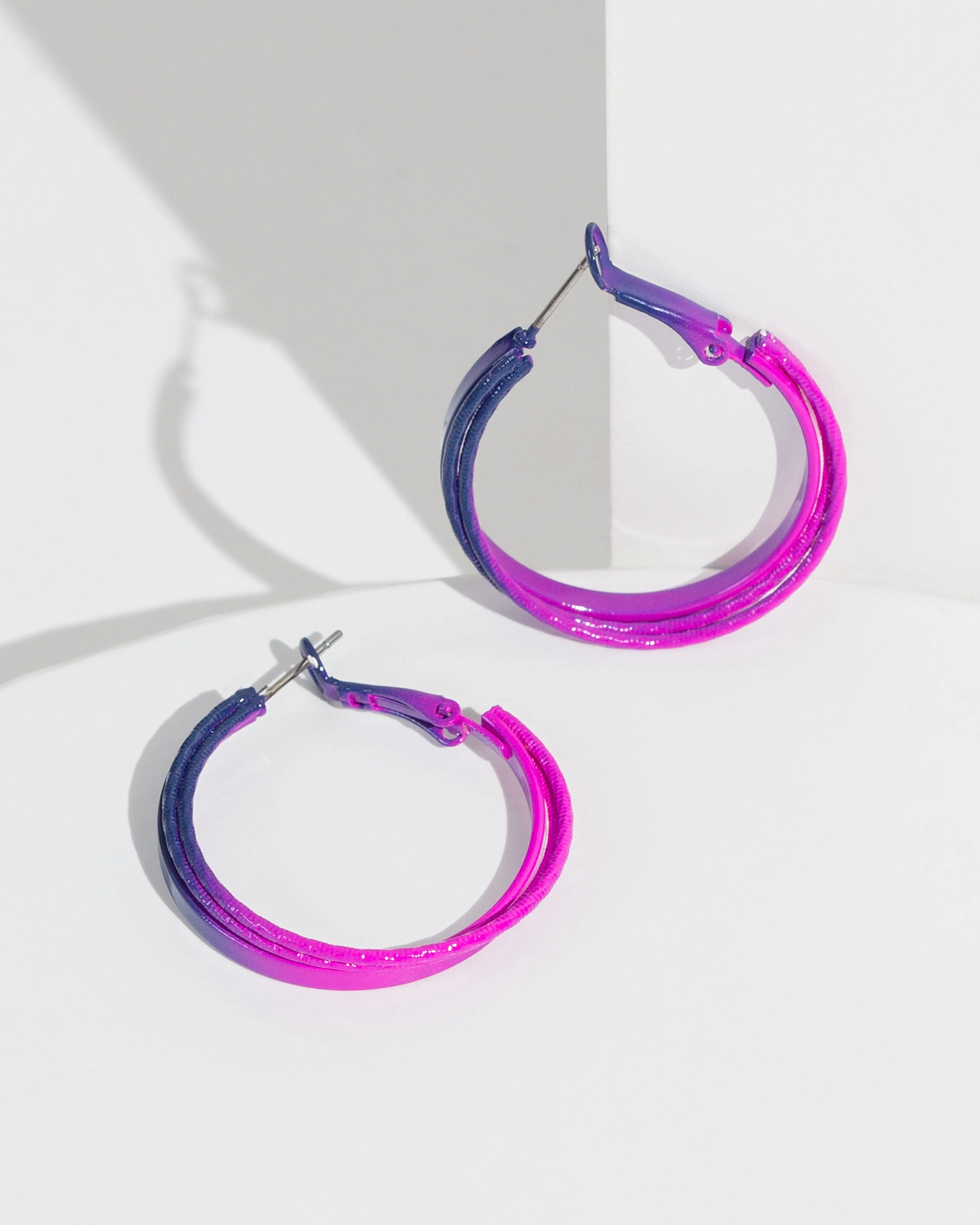 Purple Metallic Hoop Earrings sold by Collete Hayman