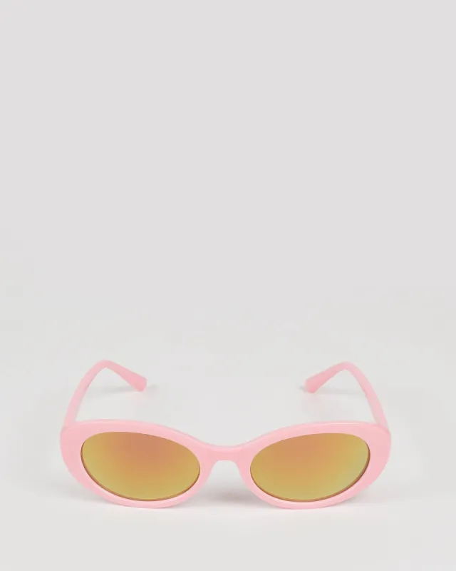 Pink Narrow Oval Framed Sunglasses sold by Collete Hayman