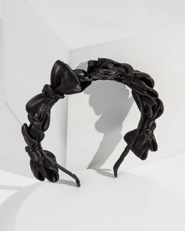 Black Fabric Bow Headband sold by Collete Hayman