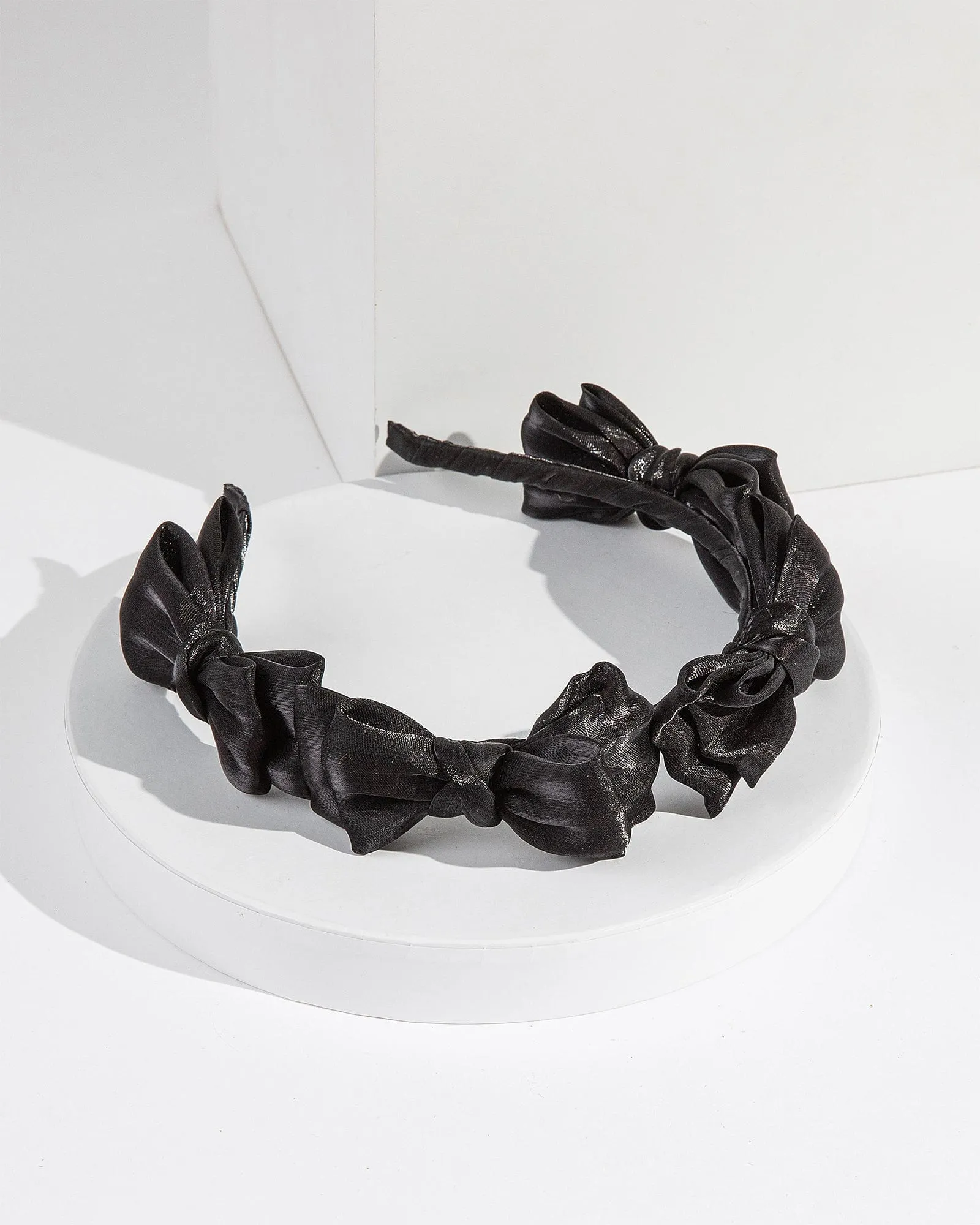 Black Fabric Bow Headband sold by Collete Hayman product image thumbnail 2