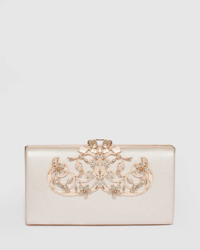 Ivory Victoria Clip Clutch Bag sold by Collete Hayman