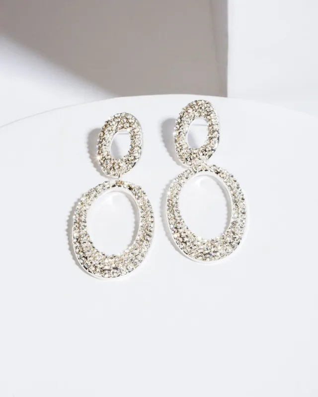 Crystal Double Oval Drop Earrings sold by Collete Hayman