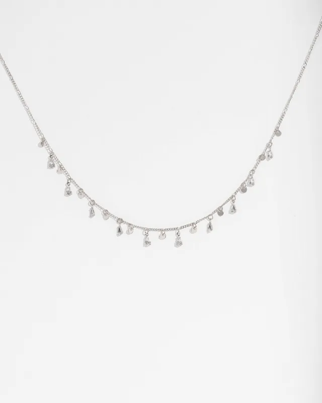 Silver Crystal Disc Fine Necklace sold by Collete Hayman