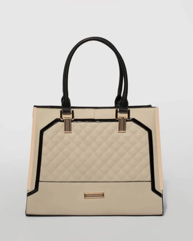 Black and Ivory Elle Quilt Tote Bag sold by Collete Hayman