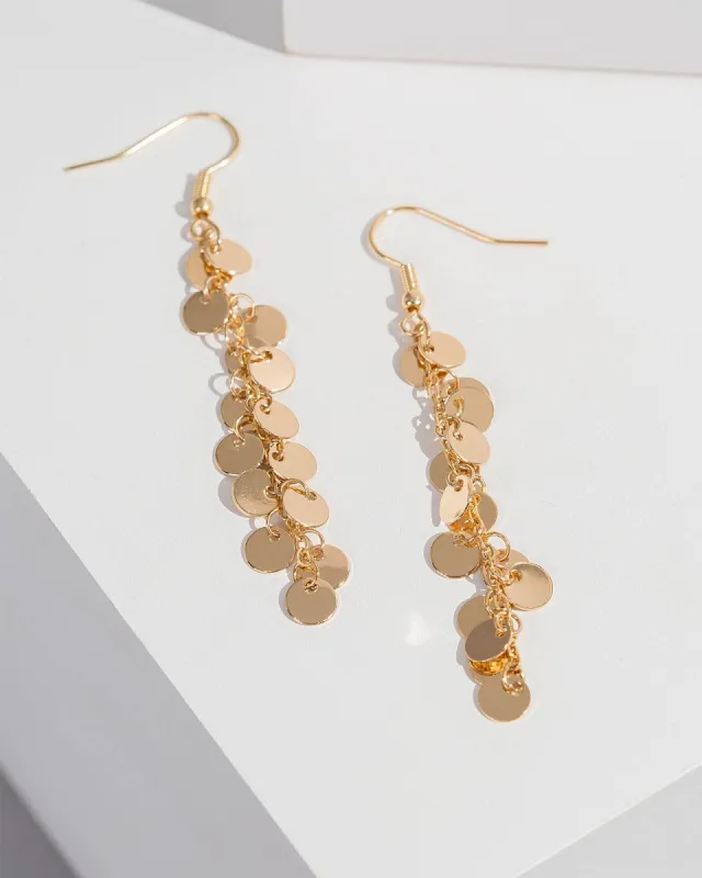 Multi Flat Disc Detail Hook Drop Earrings sold by Collete Hayman