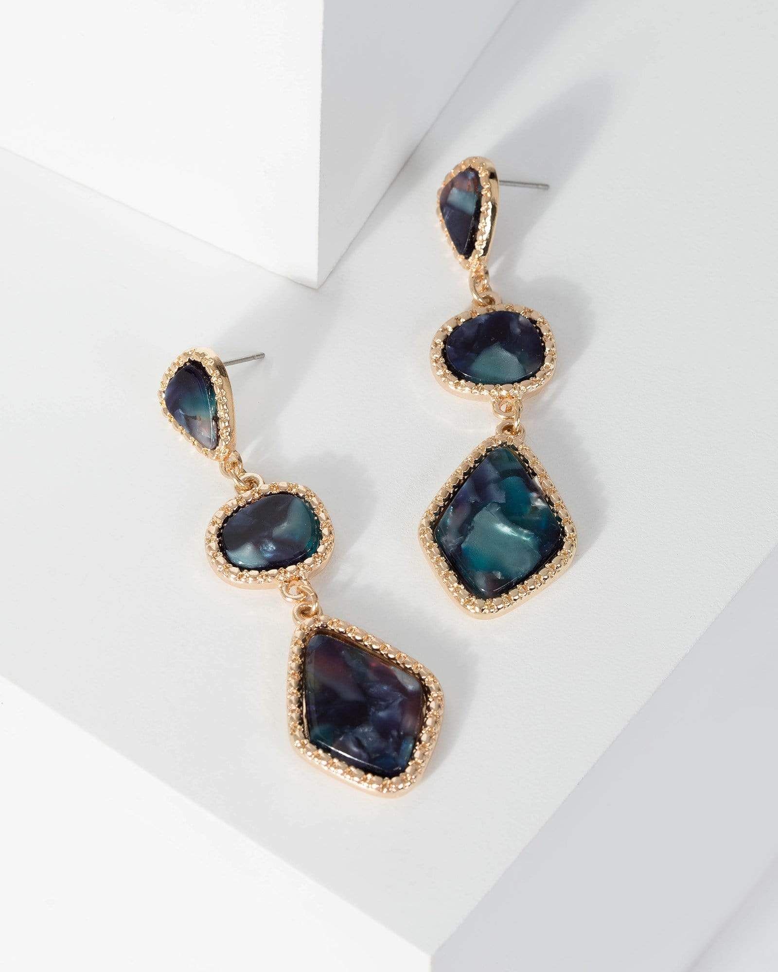 Multi Colour Faceted Drop Earrings sold by Collete Hayman