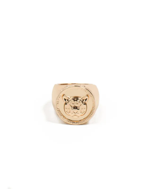Gold Tiger Signet Ring - Medium sold by Collete Hayman