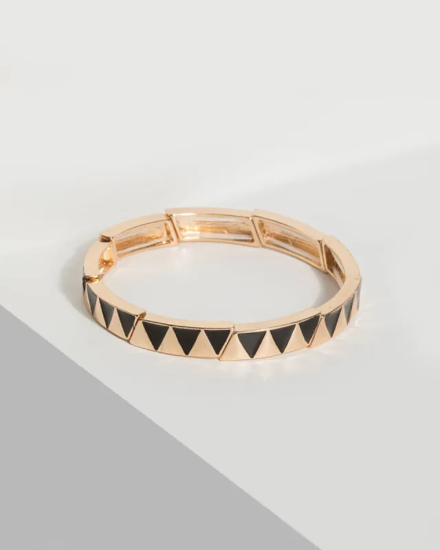 Black Gold Triangle Bracelet Set made by Collete Hayman