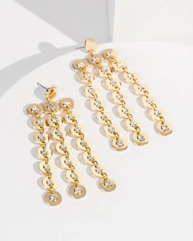 Gold Dangle Chain Stud Earrings sold by Collete Hayman