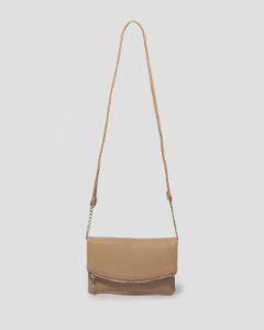 Beige Zoe Fold Over Clutch Bag sold by Collete Hayman