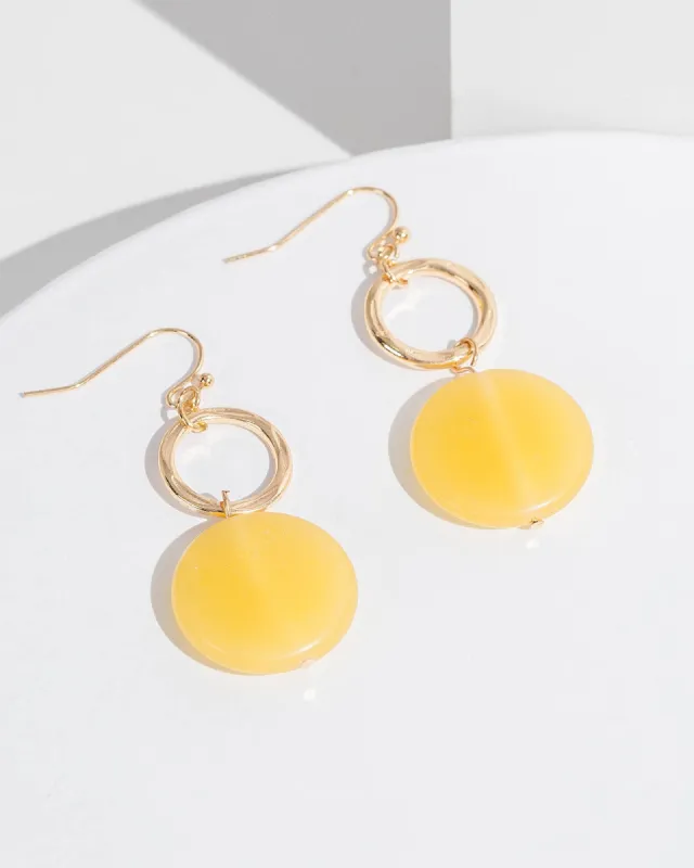 Yellow Loop Hook Drop Earrings sold by Collete Hayman