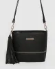 Black Pia Tassel Crossbody Bag sold by Collete Hayman