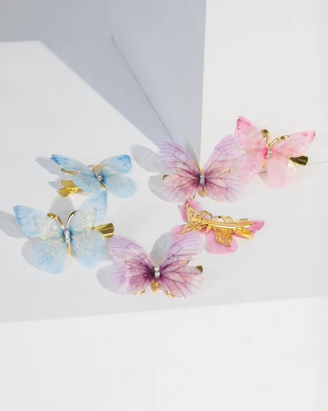 Multi Colour Butterfly Hair Clip Pack sold by Collete Hayman